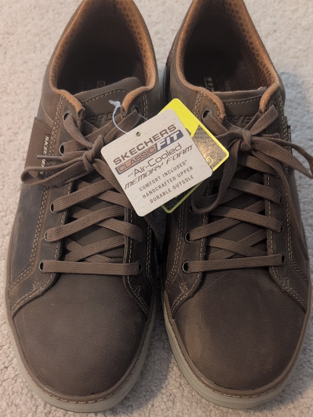 Skechers Men's Brown Lace-Up Casual Sneakers